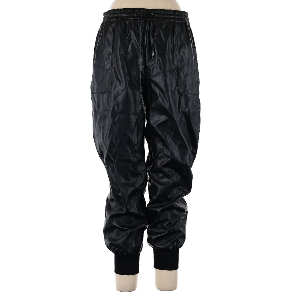 Elie Tahari Faux Leather Joggers, Sz L, EUC